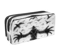 VAPOKF Estuche para lápices, bolsa de papelería para estudiantes con cremallera para niños y niñas, suministros escolares y de oficina, mano zombi fuera del infierno, Scary Evil and Flying Crows,