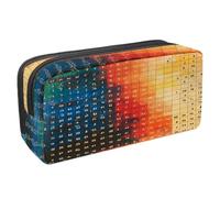 VAPOKF Estuche para lápices, bolsa de papelería para estudiantes con cremallera para niños y niñas, suministros escolares y de oficina, mesa de matemáticas antigua, multicolor, 2.3x8.2x3.9in/6x21x10cm