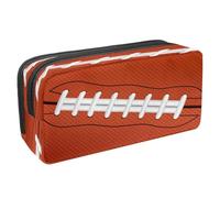 VAPOKF Estuche para lápices con cremallera para niños y niñas, suministros escolares y de oficina, ancla con siluetas de ballenas, Textura de fútbol americano, 2.3x8.2x3.9in/6x21x10cm, Estuche para