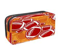 VAPOKF Estuche para lápices con cremallera para niños y niñas, suministros escolares y de oficina, ancla con siluetas de ballenas, Rugby de fútbol americano, 2.3x8.2x3.9in/6x21x10cm, Estuche para