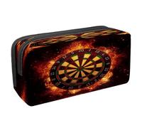 VAPOKF Estuche para lápices con cremallera para niños y niñas, suministros escolares y de oficina, ancla con siluetas de ballenas, Tablero de dardos en llamas ardientes, 2.3x8.2x3.9in/6x21x10cm,