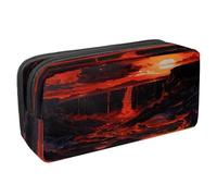 VAPOKF Estuche para lápices con cremallera para niños y niñas, suministros escolares y de oficina, área de magma lava, multicolor, 2.3x8.2x3.9in/6x21x10cm, Estuche para lápices