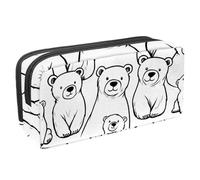 VAPOKF Estuche para lápices con cremallera para niños y niñas, suministros escolares y de oficina, bonito patrón de osos polares