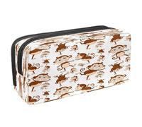 VAPOKF Estuche para lápices con cremallera para niños y niñas, suministros escolares y de oficina, Bulldog y Jack Russell Terrier Pet, Animal mono descarado, 2.3x8.2x3.9in/6x21x10cm, Estuche para