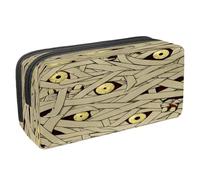 VAPOKF Estuche para lápices con cremallera para niños y niñas, suministros escolares y de oficina, calavera con globo ocular de hongo arcoíris, Ojos de monstruo zombi para Halloween,