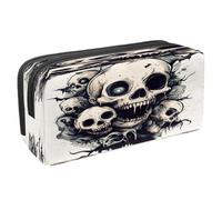 VAPOKF Estuche para lápices con cremallera para niños y niñas, suministros escolares y de oficina, calaveras de zombi, multicolor, 2.3x8.2x3.9in/6x21x10cm, Estuche para lápices