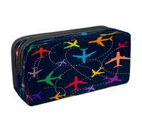 VAPOKF Estuche para lápices con cremallera para niños y niñas, suministros escolares y de oficina, camiones y coches de dibujos animados, Avión vuela en el cielo, 2.3x8.2x3.9in/6x21x10cm, Estuche para