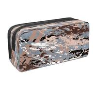 VAPOKF Estuche para lápices con cremallera para niños y niñas, suministros escolares y de oficina, conchas marinas verdes, tortuga, medusas, coral, Textura abstracta moderna, 2.3x8.2x3.9in/6x21x10cm,