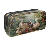 VAPOKF Estuche para lápices con cremallera para niños y niñas, suministros escolares y de oficina, diseño de patos indios salvajes, multicolor, 2.3x8.2x3.9in/6x21x10cm, Estuche para lápices