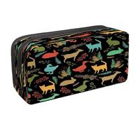 VAPOKF Estuche para lápices con cremallera para niños y niñas, suministros escolares y de oficina, divertidos gatos locos, Animales de granja, pato, cabra, conejo, gato, 2.3x8.2x3.9in/6x21x10cm