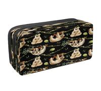 VAPOKF Estuche para lápices con cremallera para niños y niñas, suministros escolares y de oficina, divertidos gatos locos, Bonitos perezosos colgando en el árbol, 2.3x8.2x3.9in/6x21x10cm, Estuche para