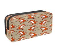 VAPOKF Estuche para lápices con cremallera para niños y niñas, suministros escolares y de oficina, divertidos gatos locos, Little Fox Riding - Monopatín, 2.3x8.2x3.9in/6x21x10cm, Estuche para lápices