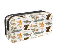 VAPOKF Estuche para lápices con cremallera para niños y niñas, suministros escolares y de oficina, divertidos gatos locos, Funny Crazy Cats, 2.3x8.2x3.9in/6x21x10cm, Estuche para lápices