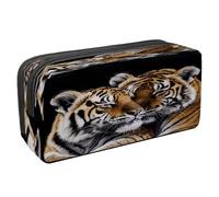 VAPOKF Estuche para lápices con cremallera para niños y niñas, suministros escolares y de oficina, dos tigres, multicolor, 2.3x8.2x3.9in/6x21x10cm, Estuche para lápices