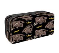 VAPOKF Estuche para lápices con cremallera para niños y niñas, suministros escolares y de oficina, estampado de vaca negra en caja, Lindo mono y cáscara de plátano sobra, 2.3x8.2x3.9in/6x21x10cm,