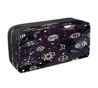 VAPOKF Estuche para lápices con cremallera para niños y niñas, suministros escolares y de oficina, galaxia, cielo, luna, sol, Galaxy Sky Moon Sun, 2.3x8.2x3.9in/6x21x10cm, Estuche para lápices