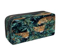 VAPOKF Estuche para lápices con cremallera para niños y niñas, suministros escolares y de oficina, leopardos escondidos en la selva tropical, multicolor, 2.3x8.2x3.9in/6x21x10cm, Estuche para lápices