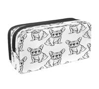 VAPOKF Estuche para lápices con cremallera para niños y niñas, suministros escolares y de oficina, mono colgando en la selva, Bonito bulldog francés, 2.3x8.2x3.9in/6x21x10cm, Estuche para lápices