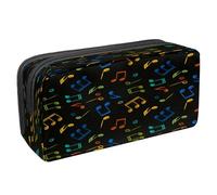 VAPOKF Estuche para lápices con cremallera para niños y niñas, suministros escolares y de oficina, notas musicales coloridas y claves, Notas musicales de colores, 2.3x8.2x3.9in/6x21x10cm, Estuche para