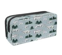 VAPOKF Estuche para lápices con cremallera para niños y niñas, suministros escolares y de oficina, patrón de caballito de mar, Familia de osos polares y cachorros, 2.3x8.2x3.9in/6x21x10cm, Estuche