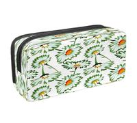 VAPOKF Estuche para lápices con cremallera para niños y niñas, suministros escolares y de oficina, patrón de abeja amarilla, Flores silvestres botánicas White Daisy, 2.3x8.2x3.9in/6x21x10cm, Estuche