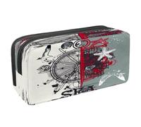 VAPOKF Estuche para lápices con cremallera para niños y niñas, suministros escolares y de oficina, retrato de perro de montaña Entlebucher, Dirección de anclaje de rueda de mar y estrella de mar de