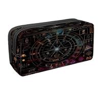 VAPOKF Estuche para lápices con cremallera para niños y niñas, suministros escolares y de oficina, rueda de cifrado de billetes, zodiaco, multicolor, 2.3x8.2x3.9in/6x21x10cm, Estuche para lápices