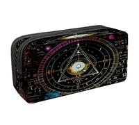 VAPOKF Estuche para lápices con cremallera para niños y niñas, suministros escolares y de oficina, rueda de cifrado de billetes, zodiaco, multicolor, 2.3x8.2x3.9in/6x21x10cm, Estuche para lápices
