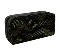 VAPOKF Estuche para lápices con cremallera para niños y niñas, suministros escolares y de oficina, tiranosaurio, dinosaurio, esqueleto, hojas tropicales, Garras de tigre y huellas de patas,