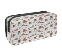 VAPOKF Estuche para lápices con cremallera para niños y niñas, suministros escolares y de oficina, Yorkshire Terrier con coronas de flores, Huesos de perro Yorkshire Terrier, 2.3x8.2x3.9in/6x21x10cm,