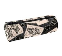 VAPOKF Estuche para lápices de esqueleto, reina y rey, de piel sintética, organizador de papelería para estudiantes, bolsa de maquillaje para mujeres, niñas, niños, suministros escolares y de oficina