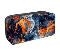 VAPOKF Estuche para lápices, estuche de papelería para estudiantes, para adolescentes, niños, niñas, suministros de oficina escolar, patrón de agua de fuego de hockey
