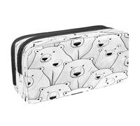 VAPOKF Estuche para lápices, estuche de papelería para estudiantes, para adolescentes, niños, niñas, suministros de oficina escolar, osos polares dibujados a mano