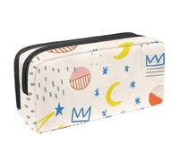 VAPOKF Estuche para lápices, estuche de papelería para estudiantes, para adolescentes, niños, niñas, suministros de oficina escolar, estrellas y lunas, multicolor, 2.3x8.2x3.9in/6x21x10cm, Organizador