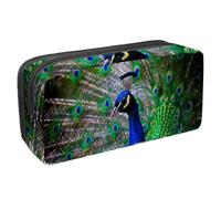 VAPOKF Estuche para lápices, estuche de papelería para estudiantes, para adolescentes, niños, niñas, suministros de oficina escolar, pavo real con plumas hacia fuera, multicolor,