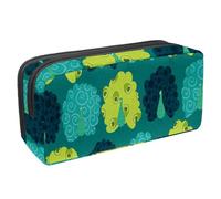 VAPOKF Estuche para lápices, estuche de papelería para estudiantes, para adolescentes, niños, niñas, suministros de oficina escolar, patrón de pavo real, verde y azul, multicolor,