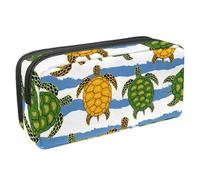 VAPOKF Estuche para lápices, estuche de papelería para estudiantes, para adolescentes, niños, niñas, suministros de oficina escolar, tortuga de color amarillo y verde, multicolor,