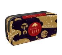 VAPOKF Estuche para lápices, estuche de papelería para estudiantes, para adolescentes, niños, niñas, suministros de oficina escolar, tarjeta de póster de Japón, multicolor, 2.3x8.2x3.9in/6x21x10cm,