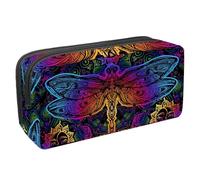 VAPOKF Estuche para lápices, estuche de papelería para estudiantes, para adolescentes, niños, niñas, suministros de oficina escolar, diseño de mandalas indias, cachemira, libélula, sol, multicolor,