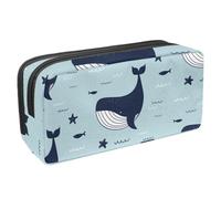 VAPOKF Estuche para lápices, estuche de papelería para estudiantes, para adolescentes, niños, niñas, suministros de oficina escolar, diseño de tiburones con rayas amarillas, multicolor,
