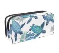 VAPOKF Estuche para lápices, estuche de papelería para estudiantes, para adolescentes, niños, niñas, suministros de oficina escolar, acuarela Ser tortuga y estrella de mar, multicolor,