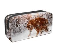 VAPOKF Estuche para lápices, estuche de papelería para estudiantes, para adolescentes, niños, niñas, suministros de oficina escolar, madre tigre y bebé en la tierra nevada, multicolor,