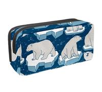 VAPOKF Estuche para lápices, estuche de papelería para estudiantes, para adolescentes, niños, niñas, suministros de oficina escolar, osos polares en hielo, multicolor, 2.3x8.2x3.9in/6x21x10cm,