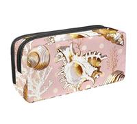 VAPOKF Estuche para lápices, estuche de papelería para estudiantes, para adolescentes, niños, niñas, suministros de oficina escolar, carcasa dorada de lujo y coral, multicolor,