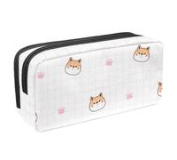 VAPOKF Estuche para lápices, estuche de papelería para estudiantes, para adolescentes, niños, niñas, suministros de oficina escolar, caricatura Shiba Inu, cara y pata, multicolor,