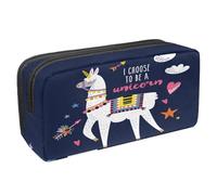VAPOKF Estuche para lápices, estuche de papelería para estudiantes, para adolescentes, niños, niñas, suministros de oficina escolar, alpaca divertida con texto en inglés "I Choose to Be a Unicorn