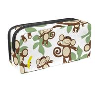 VAPOKF Estuche para lápices, estuche de papelería para estudiantes, para adolescentes, niños, niñas, suministros de oficina escolar, dibujos animados, mono feliz y plátano, multicolor,