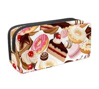 VAPOKF Estuche para lápices, estuche de papelería para estudiantes, para adolescentes, niños, niñas, suministros de oficina escolar, magdalenas de cereza, macarrones, donas, caramelos, multicolor,