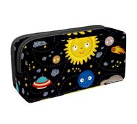 VAPOKF Estuche para lápices, estuche de papelería para estudiantes, para adolescentes, niños, niñas, suministros de oficina escolar, estrellas espaciales, planetas, galaxia, cohetes, sol, multicolor