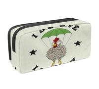VAPOKF Estuche para lápices, estuche de papelería para estudiantes, para adolescentes, niños, niñas, suministros de oficina escolar, pollo divertido I Belive I Can Fly, multicolor, 2.3x8.2x3.9in